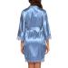 BESDEL Women's Satin Silk Bathrobe - V-Neck Kimono Robe M Air Blue - Buy Online on GoSupps.com