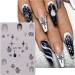 JMEOWIO 10 Sheets Glitter Christmas Nail Art Stickers Decals Self-Adhesive Snowman Snowflake Winter Holiday Black Nail Supplies Nail Art Design Decoration Accessories - Buy Online on GoSupps.com