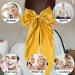 ZhongShuang Yellow Hair Bow Yellow Big Hair Bows for Women Solid Color Bow Hair Clips with Long Ribbon French Barrette Clip Soft Satin Silky Hair Bows Cute Gifts for Women Girls - Buy Online on GoSupps.com