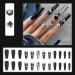 JUSTOTRY 24 Pcs Long Black & Silver Butterfly Press on Nails - French Ballerina False Nails with Floral Designs | Acrylic Coffin Nails for Women - Buy Online on GoSupps.com