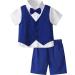 mintgreen Baby Boys 3 Pieces Outfit Gentleman Suit Set Shirt & Bowtie & Waistcoat & Shorts Size:1-6 Years 18-24 Months Royal Blue
