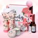 Gift Box For Women, Spa Gifts for Women - 8 Piece Bath and Body Set with Peach Scent Spa Gift Set for Women, Bath Set includes Bath Bomb, Scent Candle and Massage oil, Gifts For Her Women