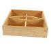PRETYZOOM Snack Candy Serving Handle Case Fruit Divided with -Compartment Home Food Hollow Wooden Appetizer 25X6.5cm As Shown 2