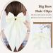Cinaci 4 Pieces Large Big Oversized Satin Hair Bows with Long Tail French Barrettes Hair Clips Accessories for Women Girls Teens White Ivory Khaki Black - Buy Online on GoSupps.com