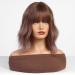 HAIRCUBE Ombre Pink Synthetic Wig for Women - Shoulder Length Cherry Blossom Pink Hair with Fringe - Buy Online on GoSupps.com