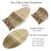 22 Inch Real Human Hair Clip in Extensions - Ash Blonde to Blonde Highlights - Remy Hair - 7 Pieces - 70G - Women's Hair Clip ins - Buy Online on GoSupps.com