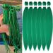 YDDM PRE Stretched Braiding Hair Extensions 26 inch 6packs Extensions Kunsthaar Braids Green Hair extension Art hair for braid Extension for Braids Jumbo Braids Hair (26 inches Green#) 66cm-26 inches (6 Pack) Green#