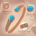 Jeroot Women's Copper Magnetic Bracelet - Vintage Flower Design with 6 Powerful Magnets & Turquoise Accents - Buy Online on GoSupps.com