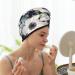 Floral Blue Microfiber Hair Towel Wrap | Super Absorbent & Quick Dry | Ideal for Long Curly & Thick Hair - Buy Online on GoSupps.com