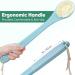Long Handle Body Back Scrubber - Exfoliating Shower Brush Light Blue - Buy Online on GoSupps.com