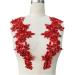Zbroh Handmade Red/White/Green/Blue Rhinestone Applique Sewing Beads Stones Trim Lace Patches - Dress Accessory (Red) | Set of 2 - Buy Online on GoSupps.com