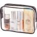 Travel-friendly 3-Piece Clear Makeup Bags Set - TSA Approved, Waterproof, Transparent PVC - Black - Buy Online on GoSupps.com