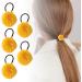 Hair Rope for Girls | Women's Pompom Colorful Hair Ties | Fashion Hair Rope Furry Ball Hair Ties for Daughter Sister Friends Wife Family turmeric - Buy Online on GoSupps.com
