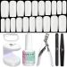 Saviland Soft Gel Nails Tips and Glue Gel Kit Natural Medium Square 500PCS French Artificial Tips False Nails Acrylic Nails Full Cover Nails Tips Nail Extension Repair Nail Art Home Salon 2.Natural Long Square