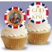 24 x Pre-Cut Stand up God Save The King Edible Wafer/Rice Paper Cupcake Cake Dessert Toppers King Charles III Royal Party Union Jack Coronation Birthday Decorations - Buy Online on GoSupps.com