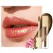 Oulac lip gloss shiny - liquid lipstick 3D gloss finish moisture lip gloss transparent glitter with rosendamascena flower extract lip care for dry lips 4.5ml brown (C07)