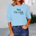Blue Casual Printing Blouse Women's Sweatshirt | XX-Large - Buy Online on GoSupps.com