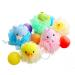 Bath Sponge Shower Loofahs Poufs Large Set of 5pcs Star Loofahs - Soft Body Scrubber Exfoliating for Silky Skin - Mesh Poufs for Men and Women - Full Cleanse & Lather  XL 80g/Pcs (Star Loofah)