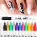 12 Pcs Nail Art 3D Painted Pen Set - DIY Nail Point Graffiti Dotting Pen for Gel Polish - 12 Color Flower Hook Line Design - Buy Online on GoSupps.com