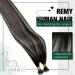 RUNATURE Nano Human Hair Extensions Black Ombre Silver 18 Inch 50g - Straight Real Human Hair Nano Ring Extensions - Buy Online on GoSupps.com