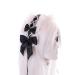 C-05-1 Black Maid Lolita Headband with Bow Gothic Hair Accessory Headband