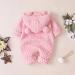 Haokaini Newborn Baby Knitted Winter Romper Hooded Ear Warmer Snowsuit 6-12 Months Pink - Buy Online on GoSupps.com