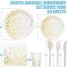 350PCS White and Gold Party Supplies Severs 50 Disposable Party Dinnerware Natural Biodegradable Forks Knives Spoons and Golden Dot Paper Plates White Napkins Cups for Baby Shower Birthday Wedding - Buy Online on GoSupps.com