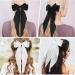 Sibba Satin Hair Barrette Big Bow Clips 4Pcs - Vintage French Bowknot Hairpin Set for Women and Girls - Black and White Combo - Buy Online on GoSupps.com