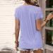 Lace Trim V Neck Women's Summer T-Shirt | Floral Embroidered Blouse (Purple, Size Small) - Buy Online on GoSupps.com