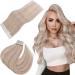 Easyouth real hair extensions tape in remy hair recovery tape extensions ashblond mix light blond tape hair extensions blonde highlight 22 inch 50g 18613 55 cm 1-4 #18P24 (18/613)