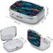 Colorful Minnows Print Pill Box - 2 Compartment Decorative Metal Pill Organizer for Pocket & Purse - Portable Medicine Case for Travel - Buy Online on GoSupps.com