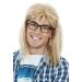 ALLAURA - Garth Algar Wig 90s Guitar Rocker Blonde Mullet Wig + Black Glasses - Mens 80s Punk Heavy Metal Blonde Mullet Wigs Blonde Wig + Black Glasses