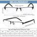 Anourney 3-Pack Men's Lightweight Metal Half Frame Blue Light Blocking Reading Glasses 2.5x with Spring Hinge - UV Ray Protection - Computer Glare Filter (Black) - Buy Online on GoSupps.com