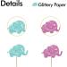 Elephant Gender Reveal Cupcake Toppers Elephant Baby Shower Cupcake Toppers Small Elephant Themed Dessert Picks Baby Girl Birthday Party Decoration - Pink & Blue Glitter - Buy Online on GoSupps.com