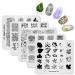 Alexnailart 5pcs 4PCs Nail Art Stamping Platte Set Flower Leaves Geometry Star Print Manicure Template Nail Art Tools Animals Series (T10)