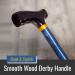 DMI Designer Folding Cane - Adjustable, Ergonomic Wood Handle, FSA/HSA Eligible - Blue Ice - Buy Online on GoSupps.com