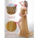 FEOYA Maxi Maternity Dress- Yellow Chiffon Lace Gown for Pregnant Women Photography - Buy Online on GoSupps.com