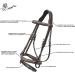 ExionPro Fancy Designer Stitched Square Raised Snaffle Noseband Horse Bridle with Detachable Flash - Full Havana - Buy Online on GoSupps.com