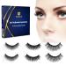 Reusable Self Adhesive Eyelashes No Glue or Eyeliner Needed, Easy To Apply 3 Secs To Put On, Stable/Non-slip False Lashes,Perfect Gift for Women (3-Pairs )