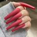 AddFavor XXL Extra Long Matte Red Coffin Fake Nails - 120pcs Full Cover Acrylic False Nails for Women Manicure - Buy Online on GoSupps.com