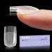 Tipex Nail Tips Instant Apex Full Cover Gel Nail Tips Short Square Thicker Acrylic Nails Strong Clear Pre-etched Press-on Nails Matte Underside False Nails for Flat Nails B-TIPEX Gel Nail Tips (Short Square 15size)