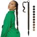 FESHFEN Long Braided Ponytail Extension with Hair Tie 26 inch Chestnut Brown Straight Wrap Around Hair Piece Ponytails for Women Synthetic Pony Hairpieces for Daily Wear