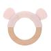 Casual baby gripping ring bite ring wood silicone silicone tested to touch.