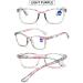 VEVESMUNDO Anti-Blue Light Ladies Reading Glasses | Modern Floral Design | Prescription Light Purple 2.0x Visual Aid - Buy Online on GoSupps.com