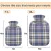 Buy Naanle Hot Water Bottle with Cover - Violet Tartan Plaid 2L | Back Pain Relief & Cold Therapy - Buy Online on GoSupps.com