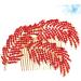 Angoily Pearl Flower Hair Insert Comb Vintage Hair Comb Bridal Hair Clip Rhinestone Bridal Comb Silver Headpiece Hair Accessories Rhinestone for Hair Bride Hair up Wedding Red - Buy Online on GoSupps.com