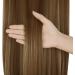 22 Ginger Brown Mix Bleach Blonde Straight Halo Hair Extension - Heat Resistant Synthetic Fiber - 4.4 Oz - No Clip - OMRREAT - Buy Online on GoSupps.com