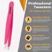Wide Grip Slant Tweezers - German Stainless Steel - Hand-Filed Slanted Tips for Ultra-Precision - Tweezers for Eyebrows and Nose/Ear/Facial Hair - Professional Grade (Pink) - Buy Online on GoSupps.com
