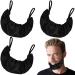 3 Pieces Beard Bandana Beard Covers Adjustable Facial Hair Apron Guard Bonnet Mens Bedtime Bib Cap (Black)