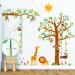 DECOWALL DA-1401P1402 Monkey Tree Growth Chart Wall Decals Jungle Animals Height Chart Wall Stickers Kids Room Baby Nursery Bedroom Wall Decor Animal Growth Chart & Tree